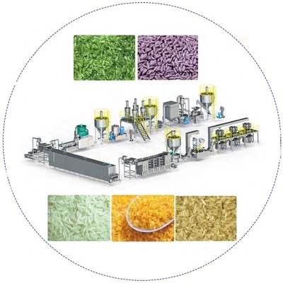 Máy đùn trục vít đôi Dây chuyền chế biến gạo tăng cường nhân tạo Thép không gỉ